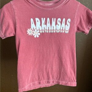 Pink Kids T-Shirt with Arkansas Print